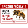 ⚠️ Cedule Pozor včely – Respekt ke včelám, bezpečí pro všechny