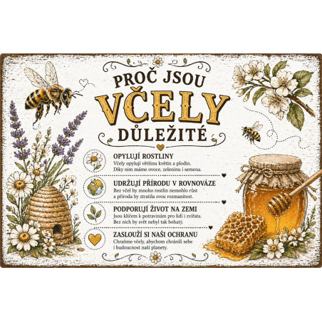 Naučná cedule Proč jsou včely důležité