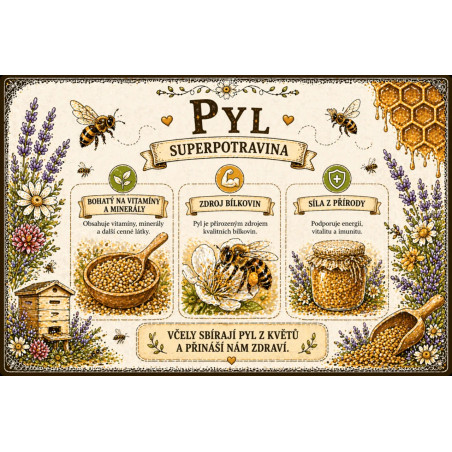Naučná cedule Pyl – Superpotravina z přírody