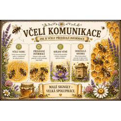 Naučná cedule Včelí komunikace – Jak si včely předávají informace