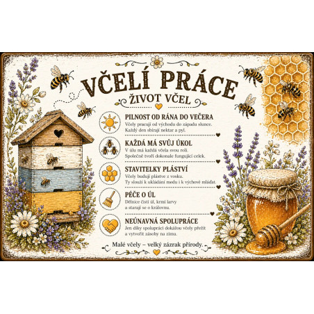 Naučná cedule Včelí práce – Život včel