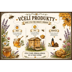 Naučná cedule Včelí produkty – Dary z úlu pro zdraví i přírodu