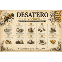 Naučná cedule Desatero o včelách – 10 důvodů, proč si jich vážit