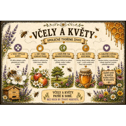 Naučná cedule Včely a květy – Společně tvoříme život
