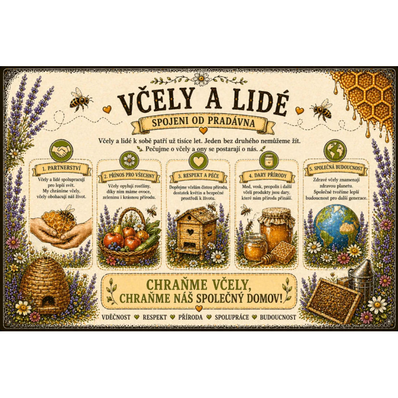 Naučná cedule Včely a lidé – Spojení od pradávna