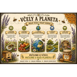 Naučná cedule Včely a planeta – Malé včely, velký dopad