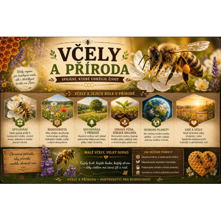Naučná cedule Včely a příroda – Spojení, které udržuje život