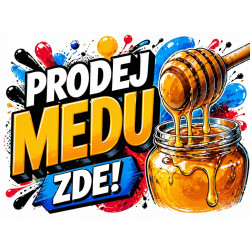 Cedule Prodej medu – Moderní graffiti styl se sklenicí medu