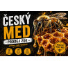 Cedule Prodej medu – Český med s makro včelou a pláství