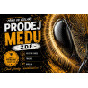Cedule Prodej medu – Český med s extrémním makrem včely