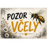 ⚠️ Pozor včely – jemný přírodní design s květy a včelou
