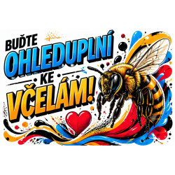 ⚠️ Buďte ohleduplní ke včelám – moderní barevný graffiti styl