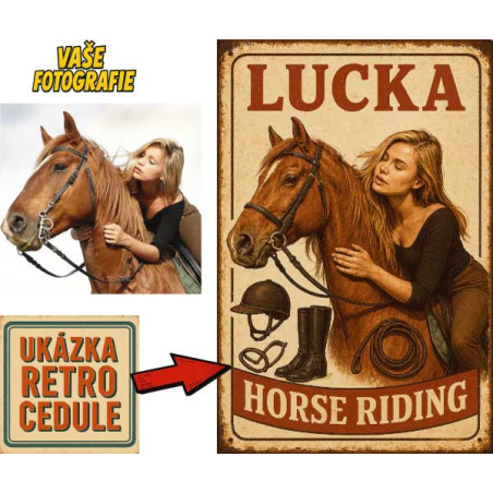 Retro cedule - Jízda na koni