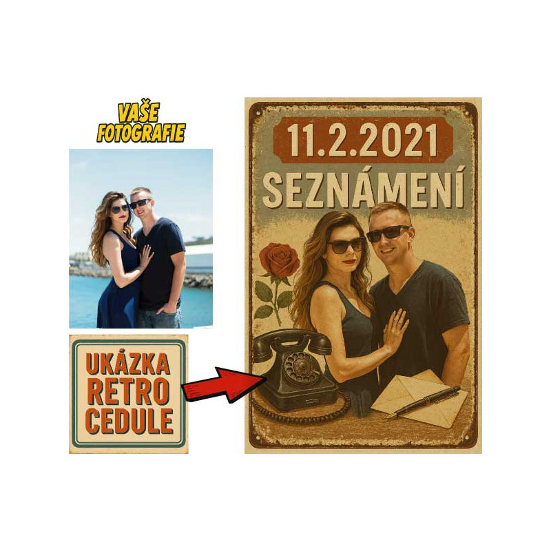 Retro cedule - Výročí seznámení