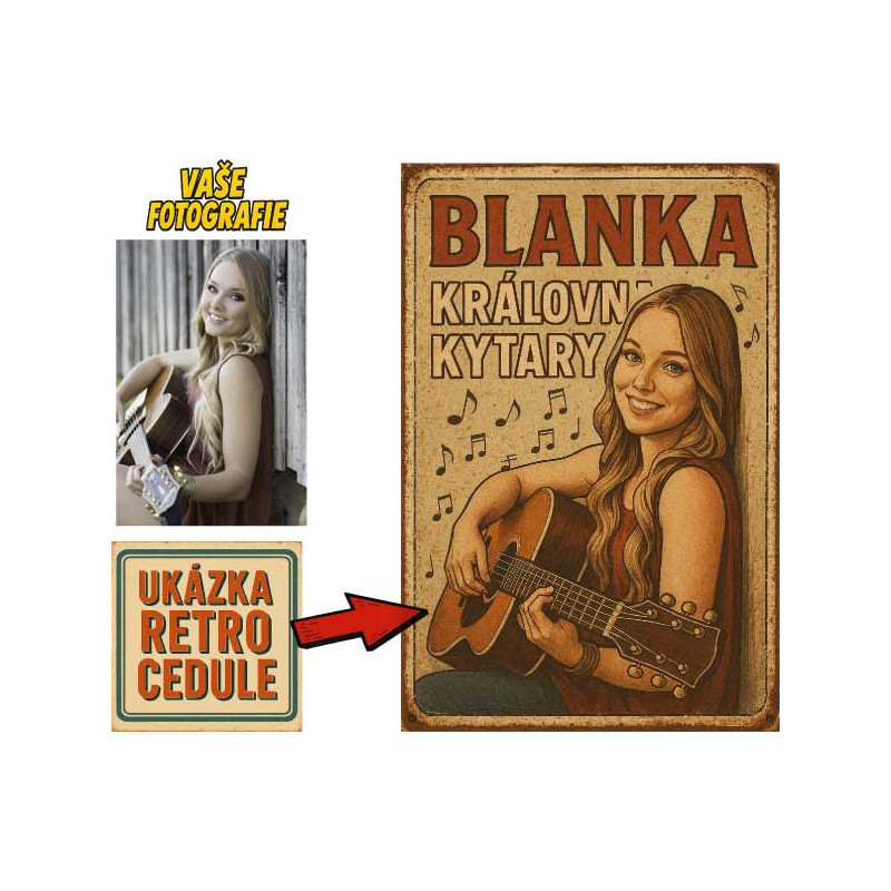 Retro cedule - hra na kytaru