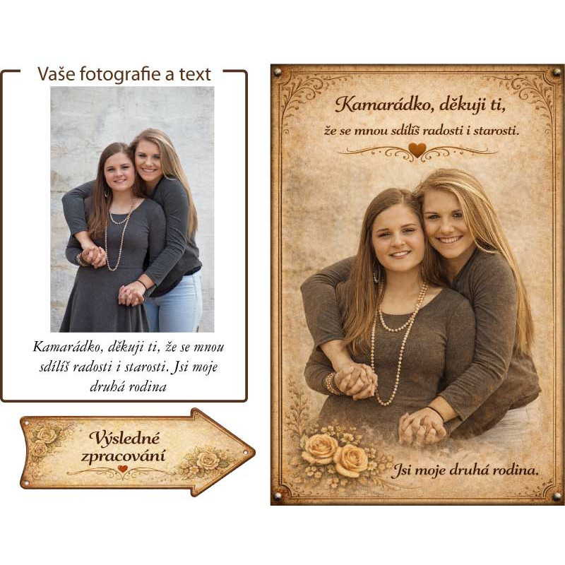 Retro cedule - pro kamarádku