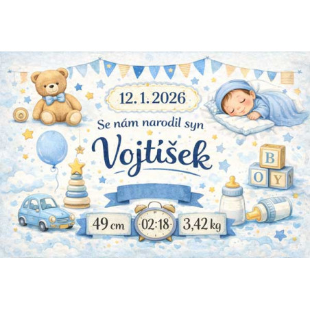 Cedule - narození dítěte , narození miminka