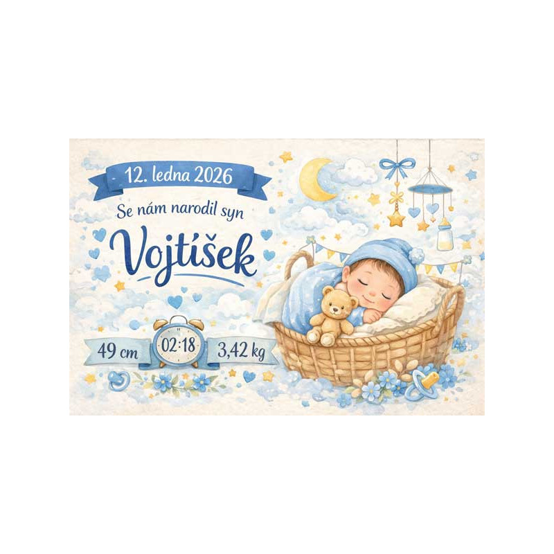 Cedule - narození dítěte , narození miminka