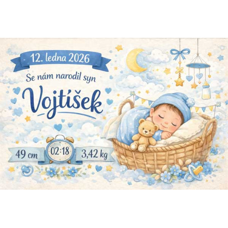 Cedule - narození dítěte , narození miminka