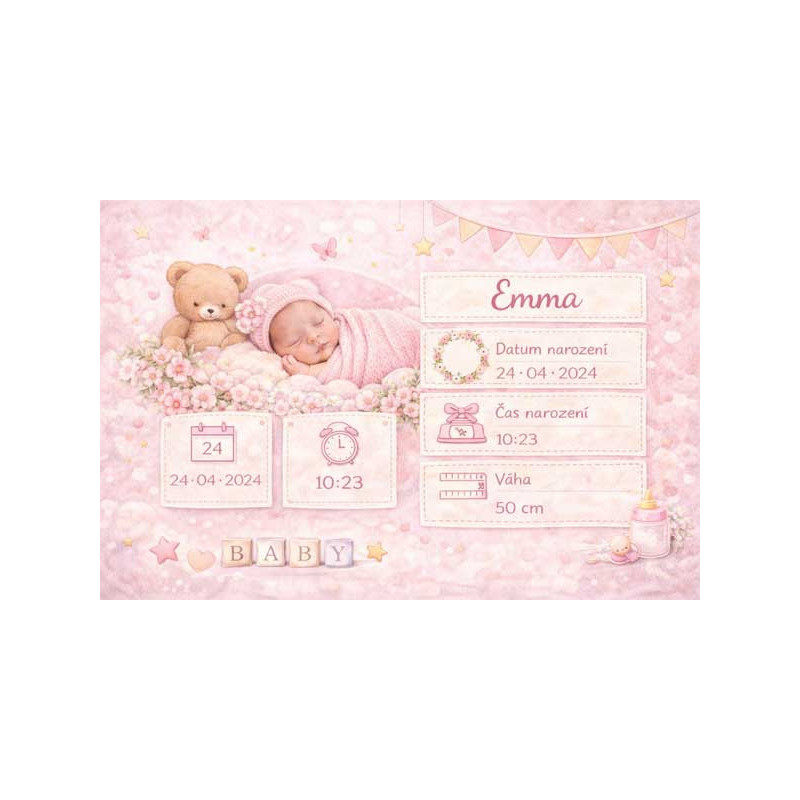 Cedule - narození dítěte , narození miminka